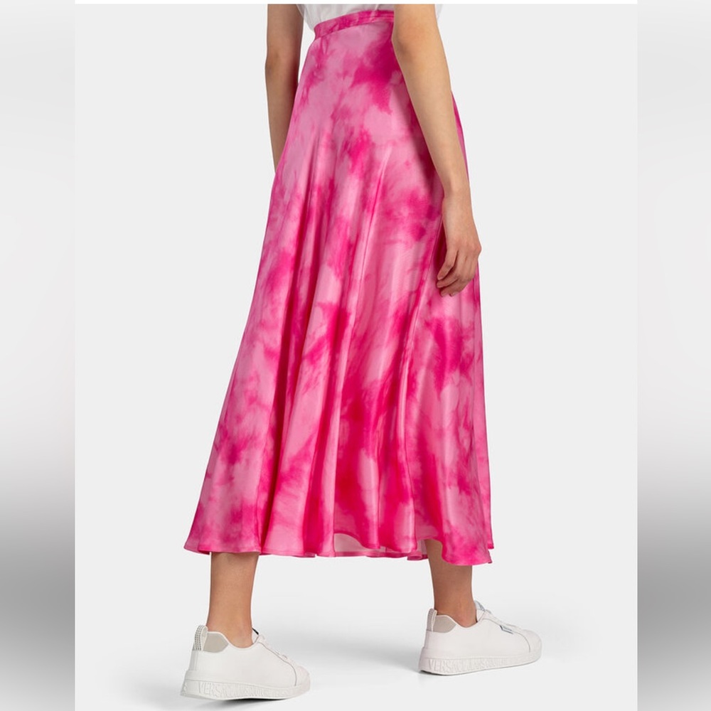 Guess Arielle Womens Tie-Dye Satin Midi Skirt - Picture 4 of 7